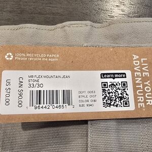 Eddie Bauer MR Flex Mountain Jeans Chinos Stone Khaki